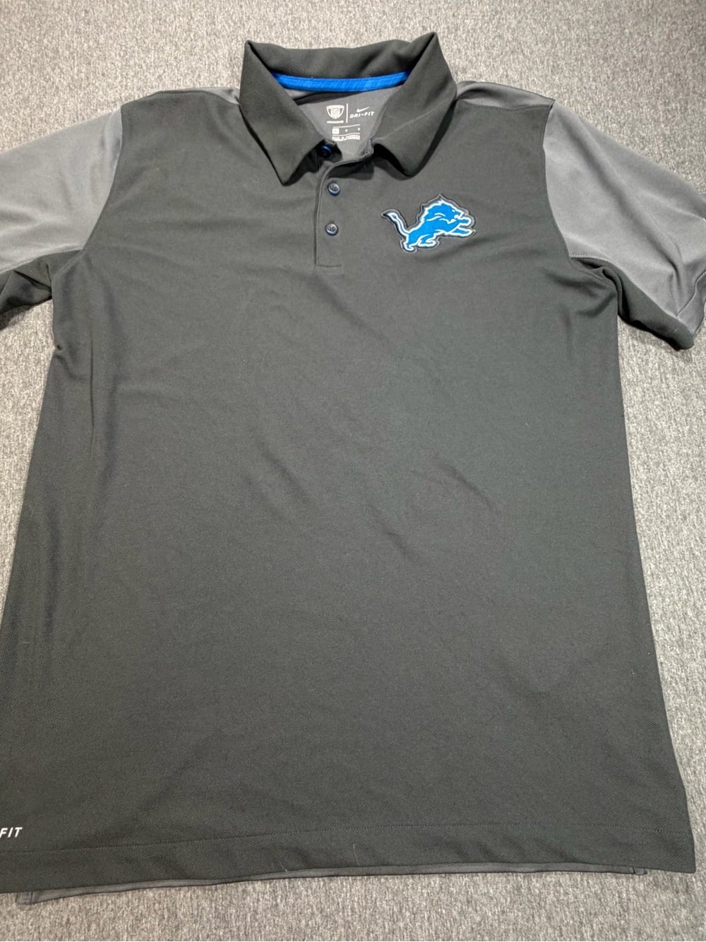 Detroit Lions Nike Dri Fit Polo Shirt Mens Large NFL Training Performance